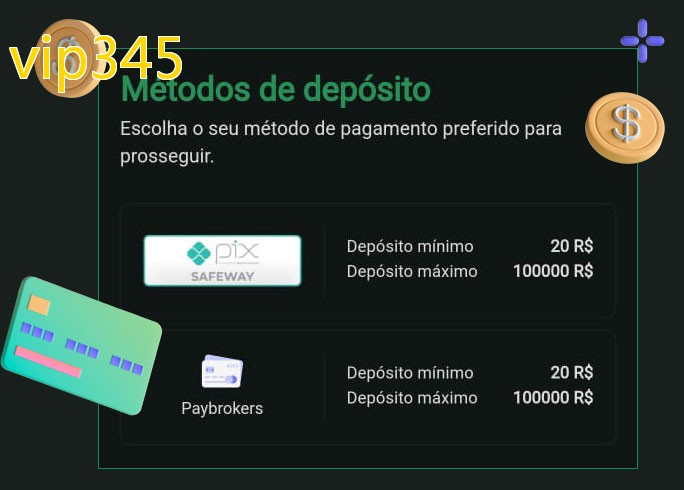 O cassino vip345bet oferece uma grande variedade de métodos de pagamento