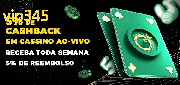 Promoções do cassino ao Vivo vip345